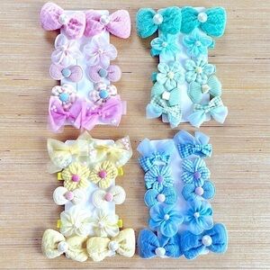 Girls ribbon hairclip set